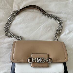 Michael Kors Tan and White Shoulder Bag